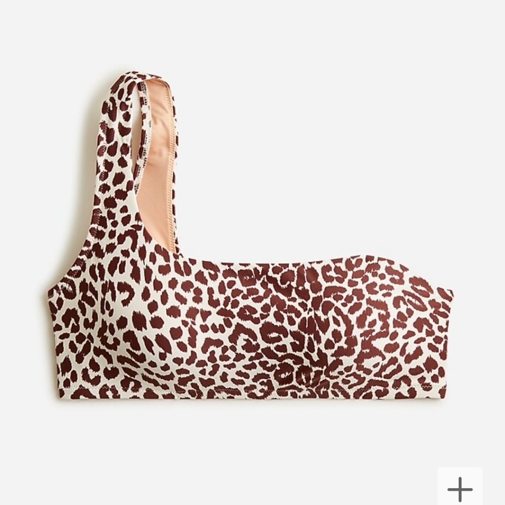 J CREW One Shoulder Bikini Top Leopard Cheetah Print 3XL NEW WITH TAGS